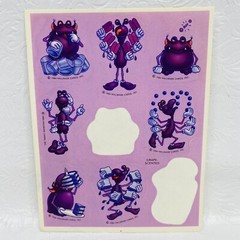 Vintage 1984 USED Hallmark Purple Grape Scented Scratch N Sniff Stickers 1 Sheet