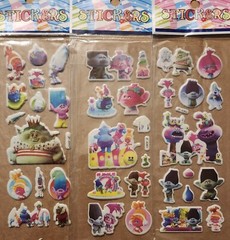 Trolls 6 sheets high detail 3D puffy stickers
