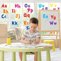 9 Sheet Alphabet Letters Window Clings 26 Uppercase & Lowercase Letters Reusa…