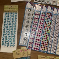 Lot Of 54 New Jewel Border Stickers Gemstone Multicolored adhesive Packs