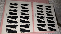 Vintage Dennison Stickers Footprints Feet Foot Lot Of 2 Sheets READ