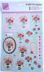 Anita’s Foiled Decoupage Floral Religious Flowers Craft Cardmaking 4pc Bundle