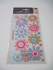 Scrapbooking Crafts Stickers Sticko Crazy Daisies Flowers Pink Blue Patterns