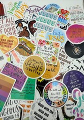 20 Stickers Christian Faith God Jesus Motivational Designs Journals Laptops Gift
