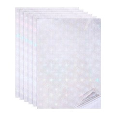 12x8in Holographic Laminate Sheets 6Pcs Sticker Paper Firework Pattern