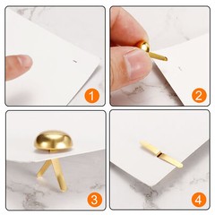 100pcs 12x20mm Mini Brads Round Paper Fasteners for Art Crafting, Silver Tone