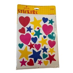 VINTAGE New Sealed Package 1986 HALLMARK STICKERS HEARTS & STARS Very RARE!