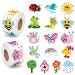 BeYumi Cute Spring Sticker Roll 1000Pcs Spring Cute Cartoon Stickers in 2 Ro…
