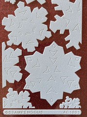 WHITE FUZZY SNOWFLAKES Sticker (10pc)Stampendous•Holiday•Sm•Med•Lg •Falling Snow