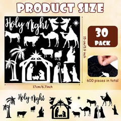 30 Sheet Nativity Scene Stickers Christmas Religious Jesus Mason Jar Decals Holy