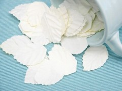 LEAVES – CREAM MEDIUM x 50 Pack Paper – 35mmLong x 25mmWide Manor House