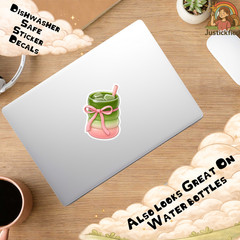 aesthetic drink sticker, Kawaii Drink Decal, cute Vinyl Sticker, Laptop Sticker