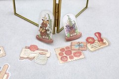 Stationery stickers PET Stickers Pack /watercolor wax seal stamp set paint brush