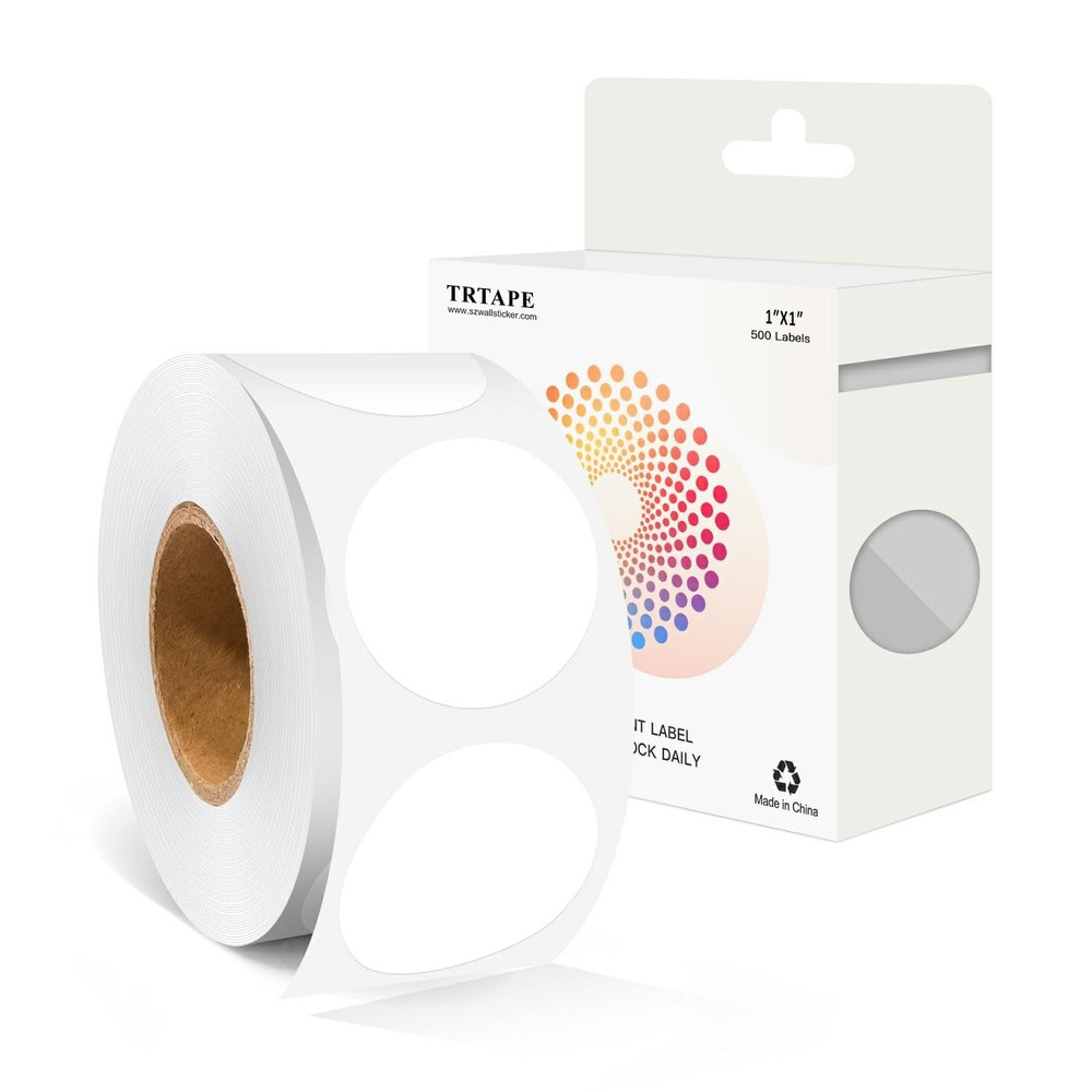 1″ White Round Color Coding Circle Dot Labels on a Roll 1000 Stickers 1 inch …