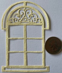 INTRICATE WINDOW/DOORWAY Die-Cuts(3pc)Antique•Key•Front door•House •Stain Glass•