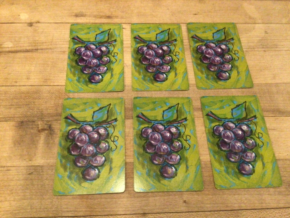 Grapes Playing Cards 6 ATC Swaps/Junk Journals/Scrapbooks/Crafts