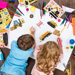 6.5‘’ X 4.5‘’ Make Your Own Construction Vehicle Stickers for Kids Boys Make a F