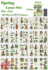 YagCu Spring Stickers for Journaling, 200Pcs Large Size Season Junk Journal S…