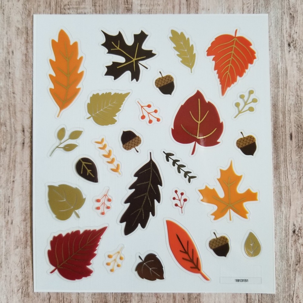 Craft Stickers Sticker Sheets Fall Autumn Leaves Acorn for Crafts Cards