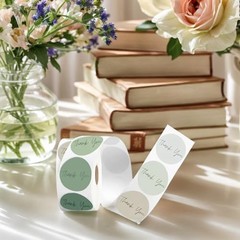 500 PCS Thank You Stickers Small Business 1.0 Inch Thank You for Green
