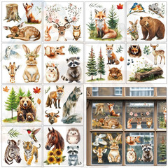 12 Sheets Rub on Transfers for Crafts and Furniture,Multiple Animal Rub on Trans