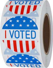 Hybsk I Voted with Red, White, and Blue Circle Stickers 1.5 Inch round 500 Label