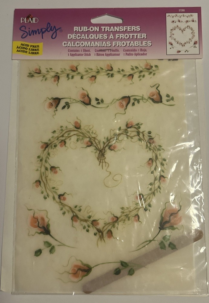Rub On Transfers Plaid 57268 Acid Free Approx 6” X 8”
