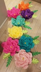 7 Handmade TROPICAL style ONLY paper flowers by ELLE..ALL LARGE FLOWERS SPECIAL