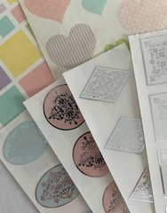 Mrs. Grossman’s Sticker Lot FOIL Seals Vellum Hearts & Squares Pretty Accents