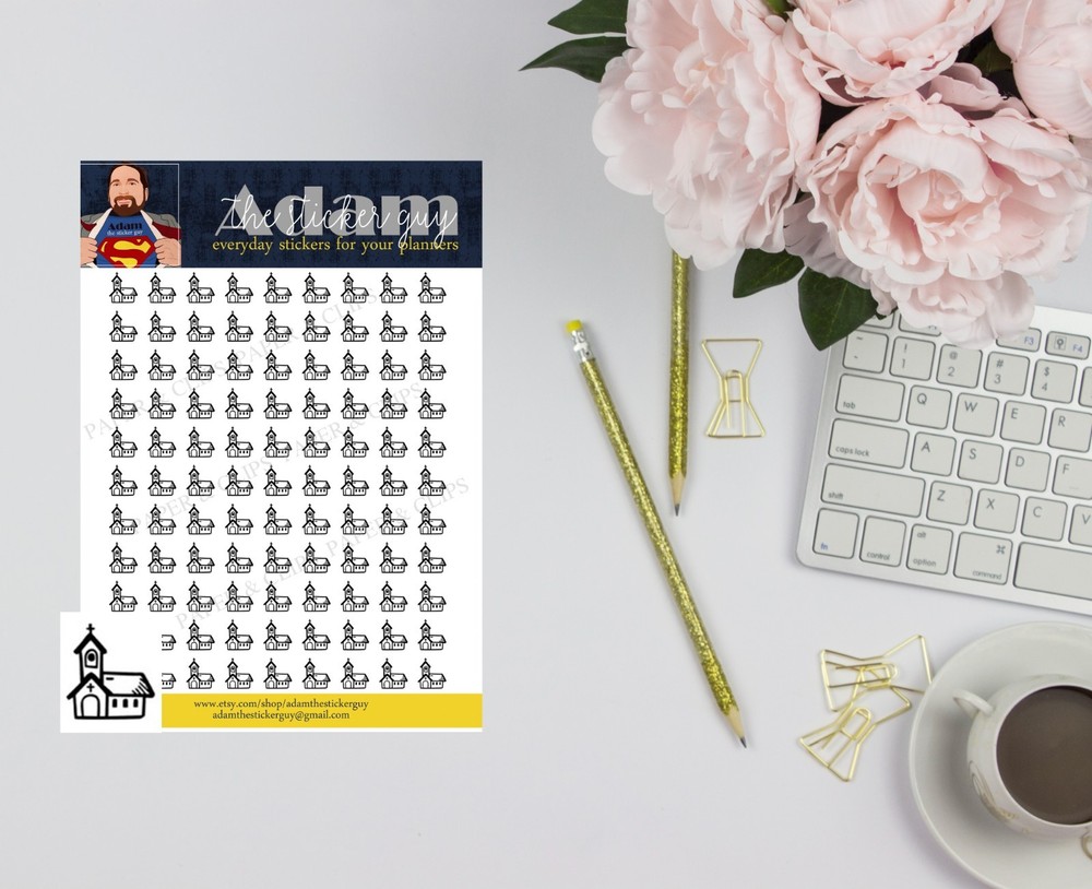 Church Mini Icon Planner Stickers