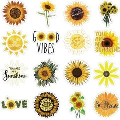 SUNFLOWER Vinyl Stickers [Set B] YOU are MY SUNSHINE ~ Waterproof FLOWER Decals