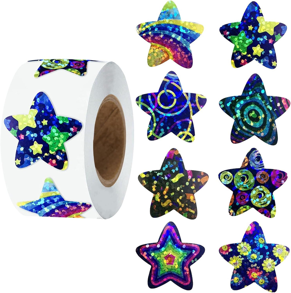 Star Stickers – 500Pcs 1Inch Rainbow Colorful Star Shape Stickers for Reward Cla