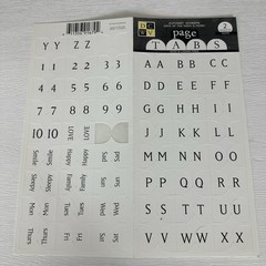 DCWV Stickers Scrapbooking Page Tabs White Black Brown Alphabet Letters Words