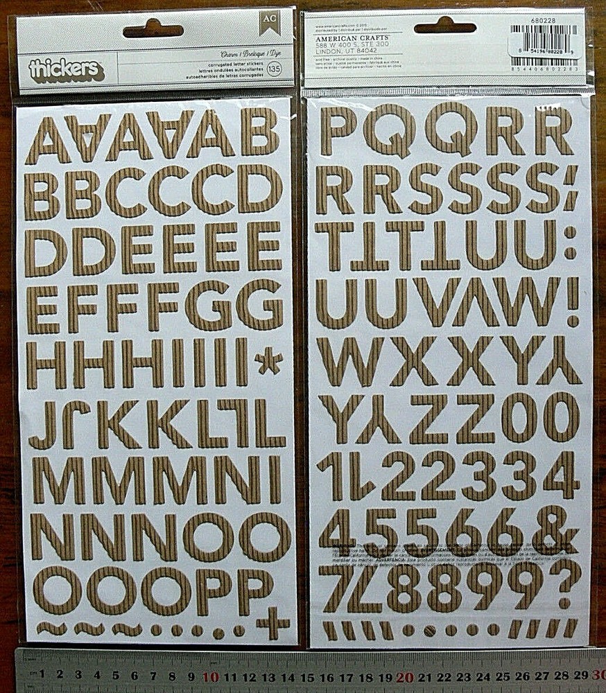 Wonder CHARM Kraft Gold Corrugated&MEADOW ThickerSticker 24mmH&5-28mmW ChoiceL4R