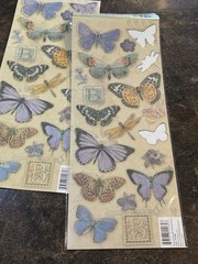 Butterflies Scrapbook Stickers & Rub On Transfers Lot