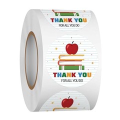 1.5 Inch 500 PCS Teacher Appreciation Stickers Thank You for All You Do Books