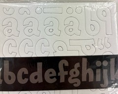 Bazzill Basics 2 Chipboard Alphabets with Numbers Bazzill White and Black Op