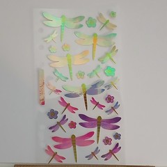 Vintage Stickopotamus Binder Stickers Reflective Foil Dragonflies