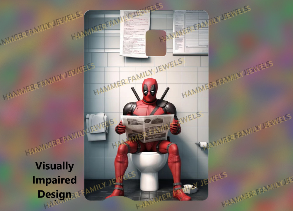 Deadpool Fan Art Credit Card Decal Visually Impaired Design