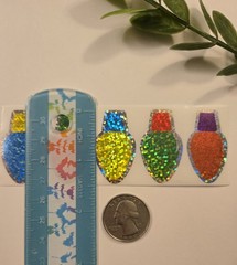 15 Christmas Light Stickers/Christmas Bulb Stickers/Holiday Light Stickers
