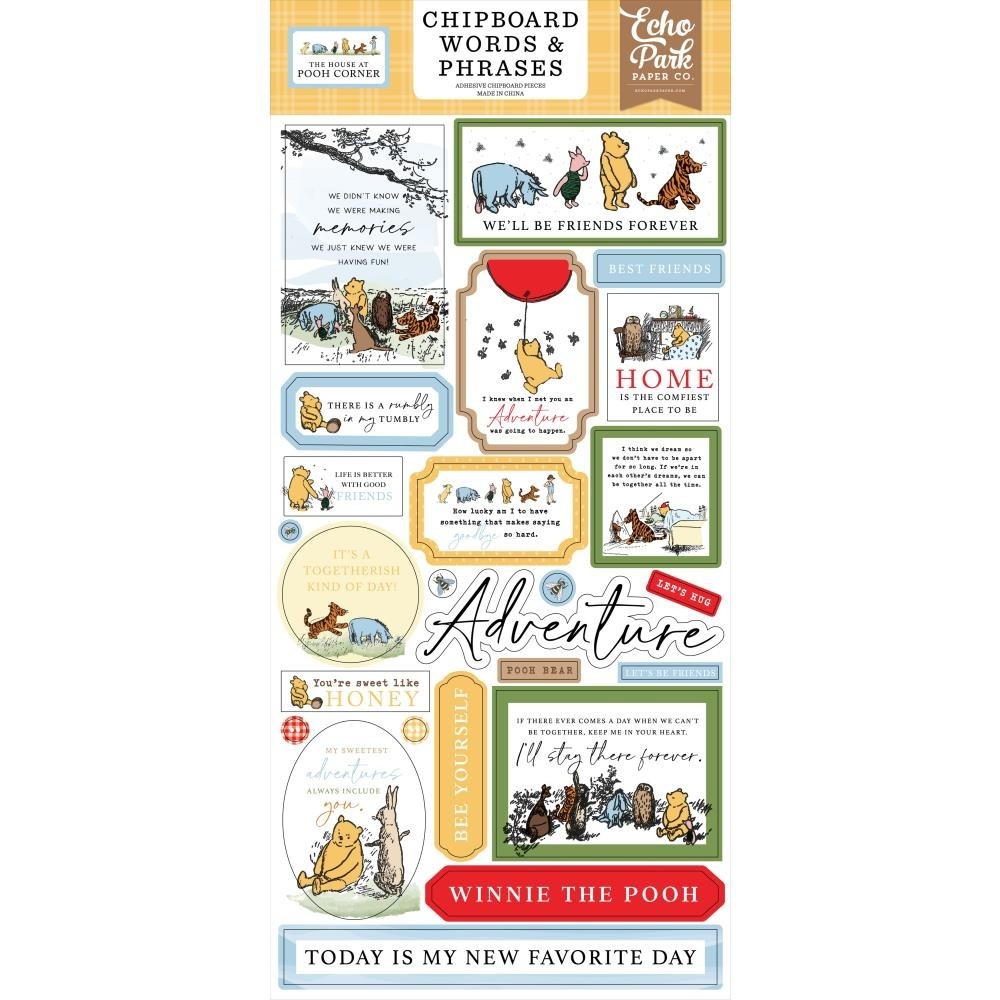 Echo Park Chipboard The House At Pooh Corner Word & Phrases