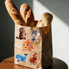50Pcs Cute Animal Transparent Stickers Pack for Scrapbook Party Favors