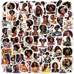 MENIFEND Black Girl Stickers 100pc
