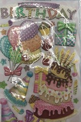 Punch Studio 12 Piece 3D Scrapbook Stickers Birthday