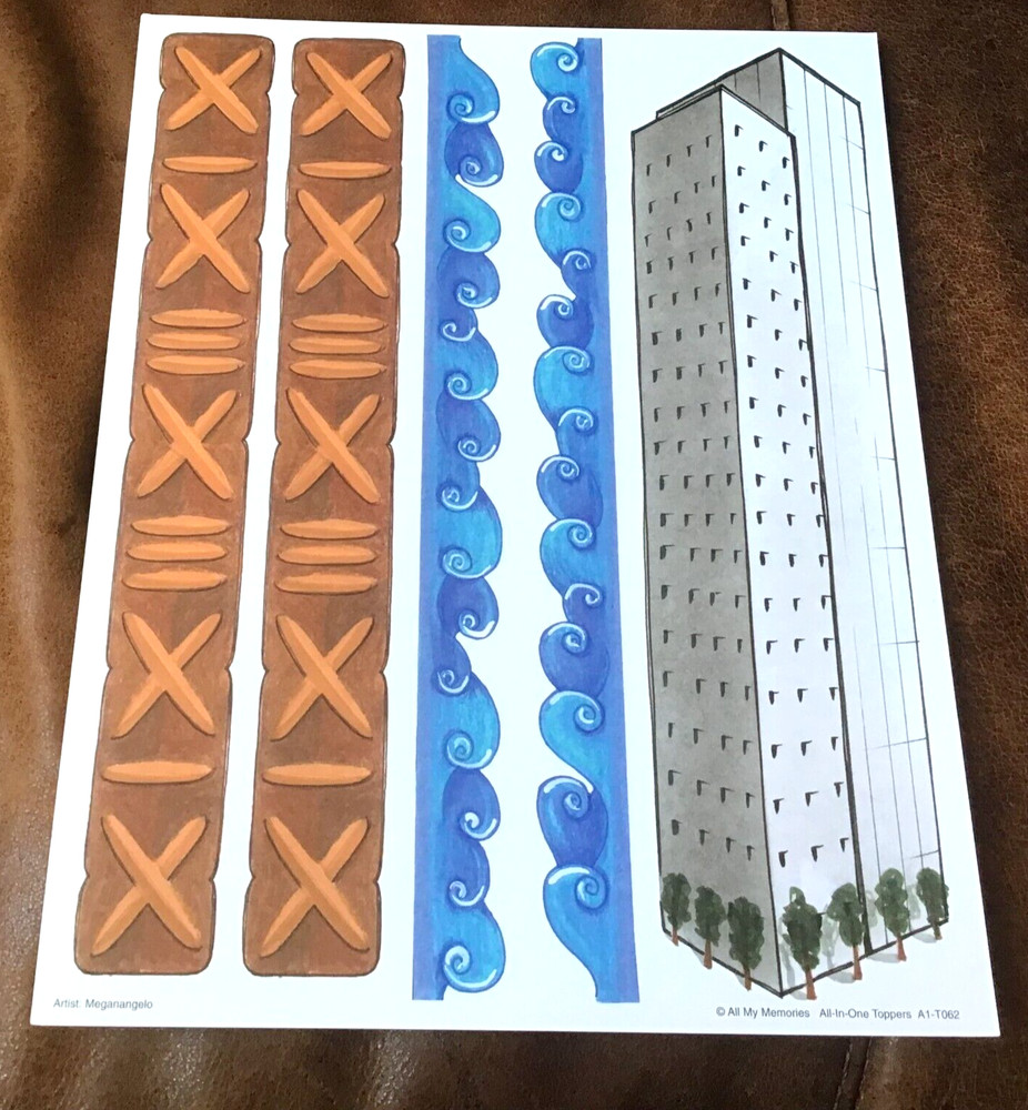 ALL MY MEMORIES ALL IN ONE TOPPERS EMBELLISHMENTS TRAVEL LANDMARKS 8 x 12″ *