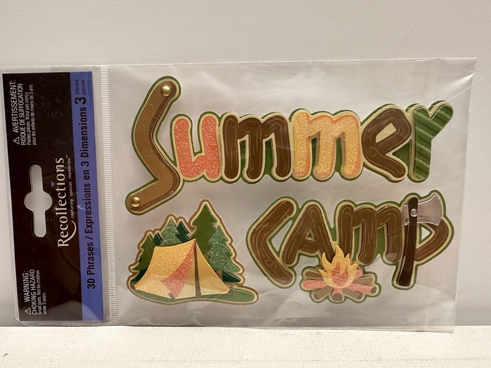 Recollections Summer Camp Camping Dimensional Sticker Scrapbooking Crafts