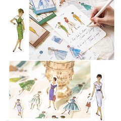 280 Pcs Vintage People Washi Stickers, 7 Styles Multicolor