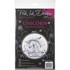 New PINK INK DESIGNS clear rubber stamp UNICORN MYTHICAL SERIES Set 6 x 9″
