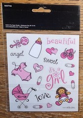 Paper Studio ~ Stick-A-bilities BABY Its A Girl Sweet Angel Doll Stroller Bottle