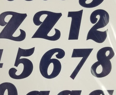 Alphabet & Number Stickers Upper & Lower Case Bold Cursive Set of 2 Blue
